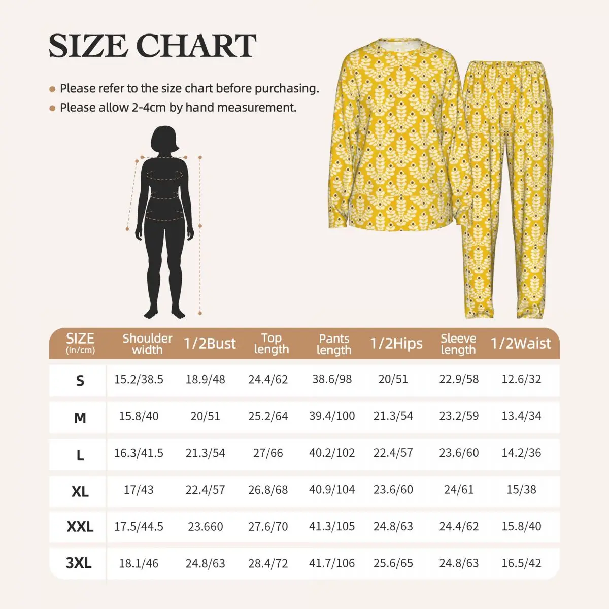 Orla Kiely Abstract Juniper Stem Flowers Round Neck Long Sleeves Nightdress for Sleeping Sleepshirts Women Soft Pajama Long Pant