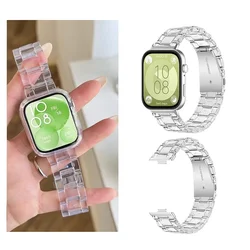 Transparent Resin Strap With Tool For Huawei Watch Fit 3 Smart Watch Wristband