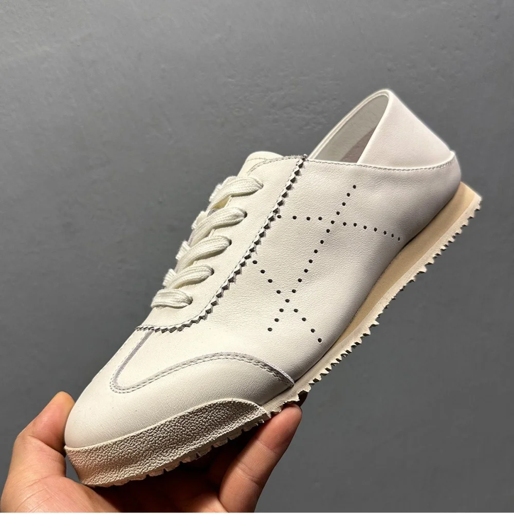 Handcrafted Cowhide Leather Sneakers | Versatile Two-Way Wear & All-Day Comfort | Extended Sizes for a Perfect Fit