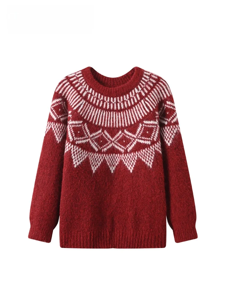 

plus Size round Ne Long Sve Sweater Women Autumn Winter New Sle Loose Faionable Versatile Top for Plump Sister