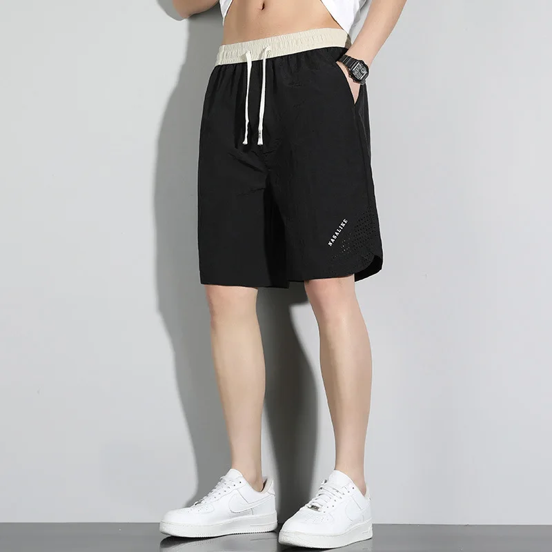 Ice Silk Men's Shorts Plus Size 8XL Quick Dry Sport Casual Thin Beach Pants Summer Versatile Lightweight Comfortable Beachwear