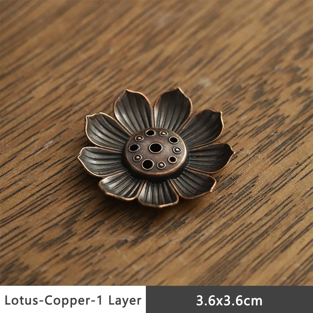 High Quality Alloy Incense Holder Lotus Shape Decorative Incense Stick Holder Multi-Hole Lotus Censer Temples Home Office