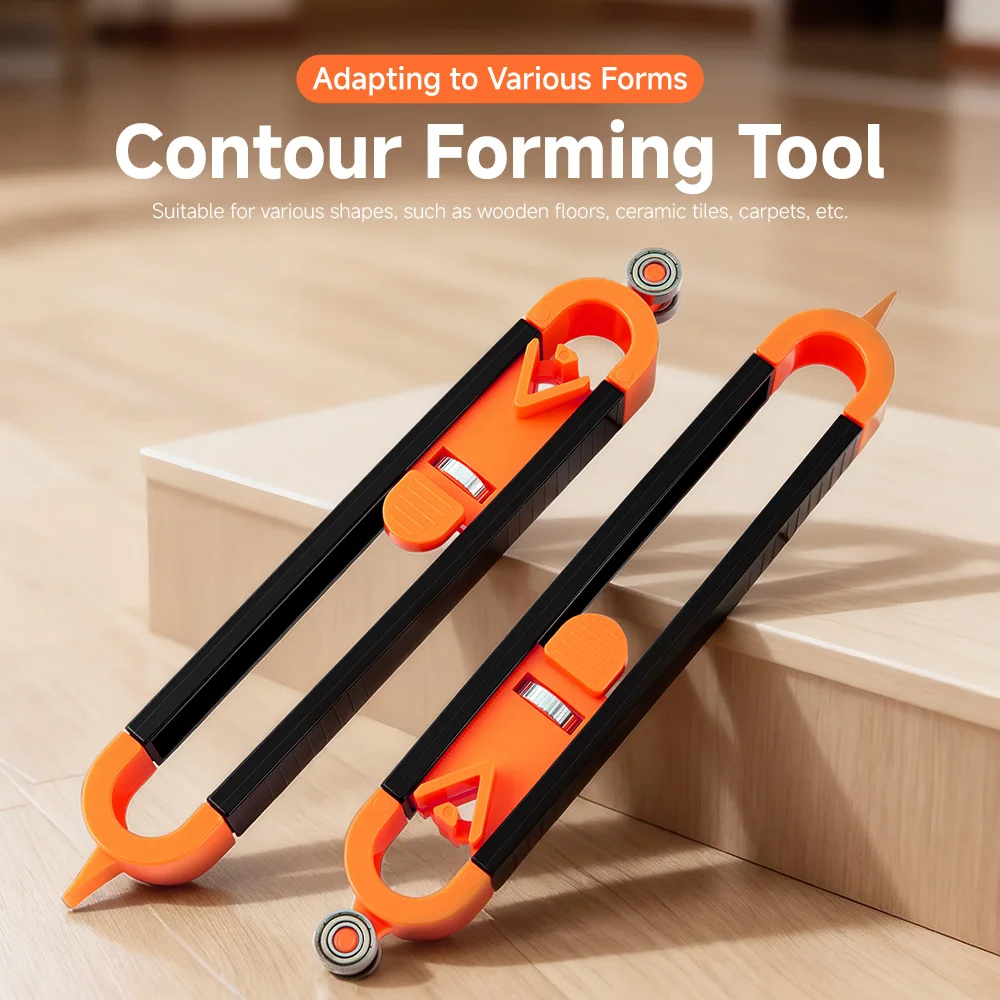 LOZLIN Adjustable Locking Profile Scribing Ruler Precision Contour Gauge Irregular Shape Duplicator Measuring Tool for Woodworking Flooring Cabinetry Tile Pipe Fitting Trim Carpentry DIY Home Improvement