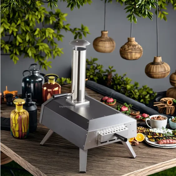 Home Outdoor 13-inch Portable  and Wood Burning Multi-Fuel Stainless Steel Pizza Oven