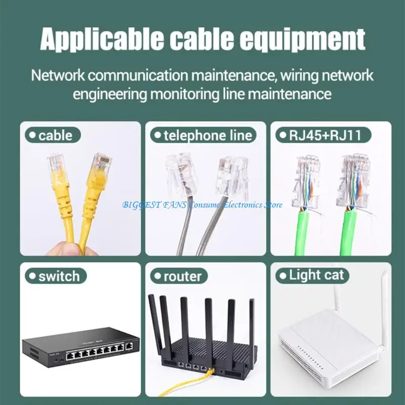 

RJ45 RJ11 Cable Lan Tester Ethernet Connection UTP LAN Cable Tester Networking Tool Networking Repair Networking Cable Tester