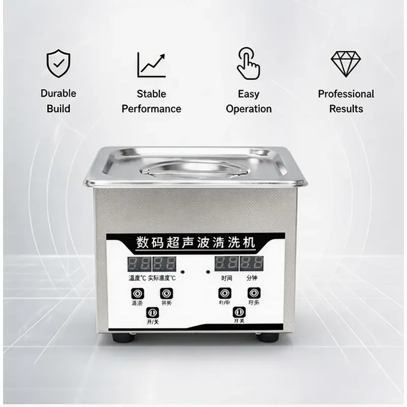 40KHz 60W Ultrasonic Cleaner 1.3L Digital Heated Memory Timer SUS304 Stainless Steel for Denture Lab Eyeglass