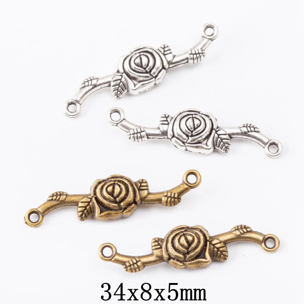 

30pieces (flower) vintage zinc alloy charm metal pendant DIY jewelry discovery making accessories 1197