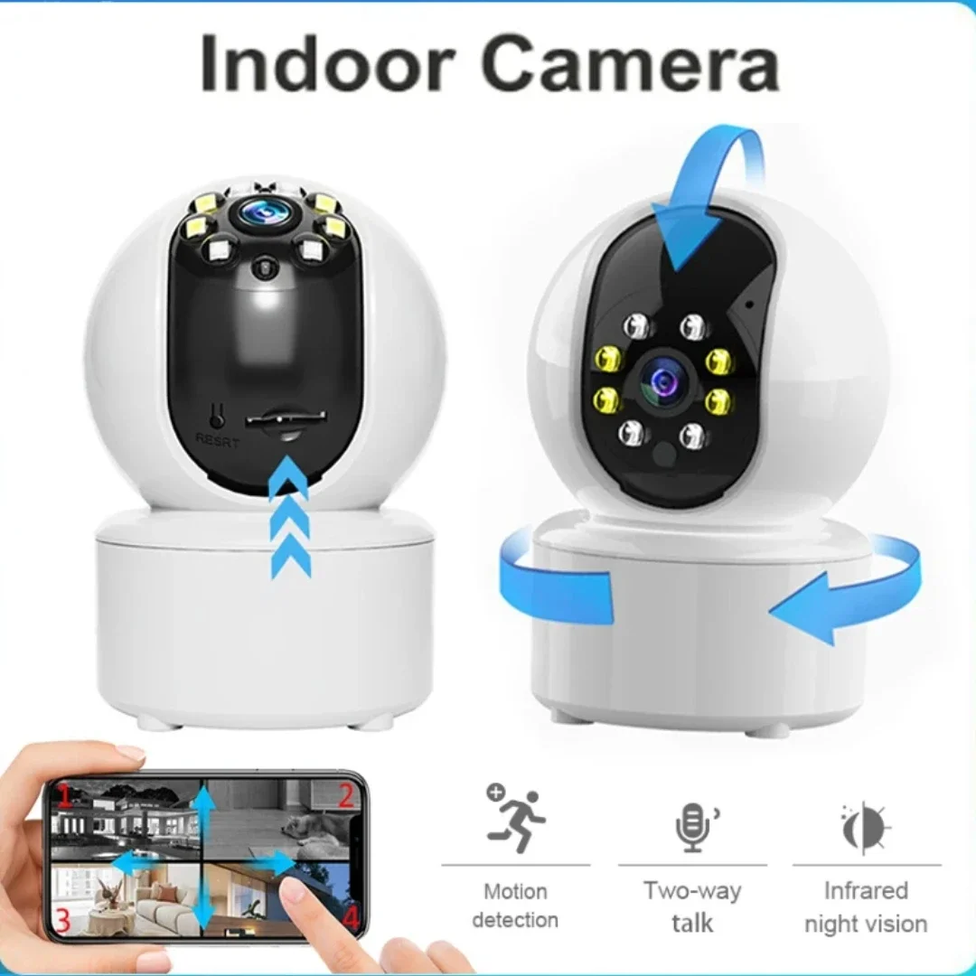 Indoor CCTV Camera With Auto Tracking Baby Monitor Home Remote Mobile Phone 1080p HD Ip Cam Wifi Wireless Surveillance Recorder