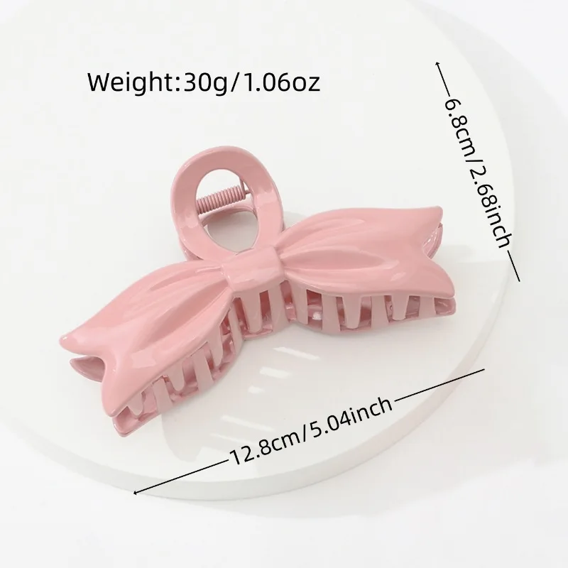 13cm Large Lacquer Bow Hair Clip Women\'s Fashionable and Elegant Macaron Color Hair Clip Shark Clip Hair Accessories