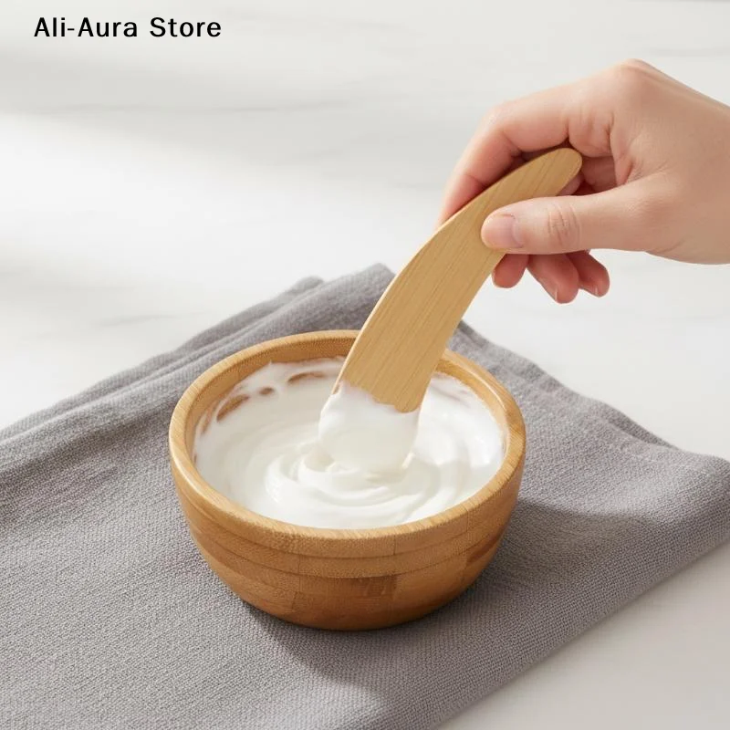 Mini Size Bamboo DIY Face Mask Mixing Bowl With Spoon Aromatherapy Bowl Set Massage Oil Face Care Makeup Tool Kits