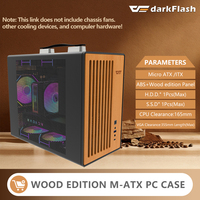 DarkFlash WD200 PC Case Gaming Computer Desktop M-ATX / ITX Motherboard PC Gamer Cabinet Wood Edition diy gaming computer case