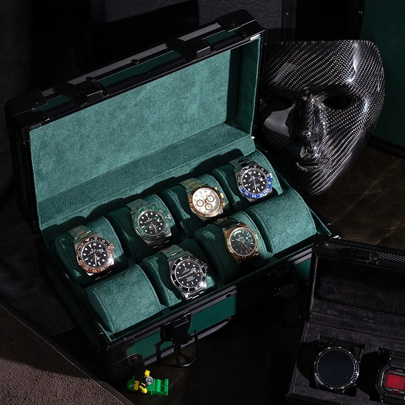 8 Slots Watch Box Aluminum Alloy Storage Watch Case Luxury Watches Display Boxes High-end Organizer Watches Travel Gift Cases