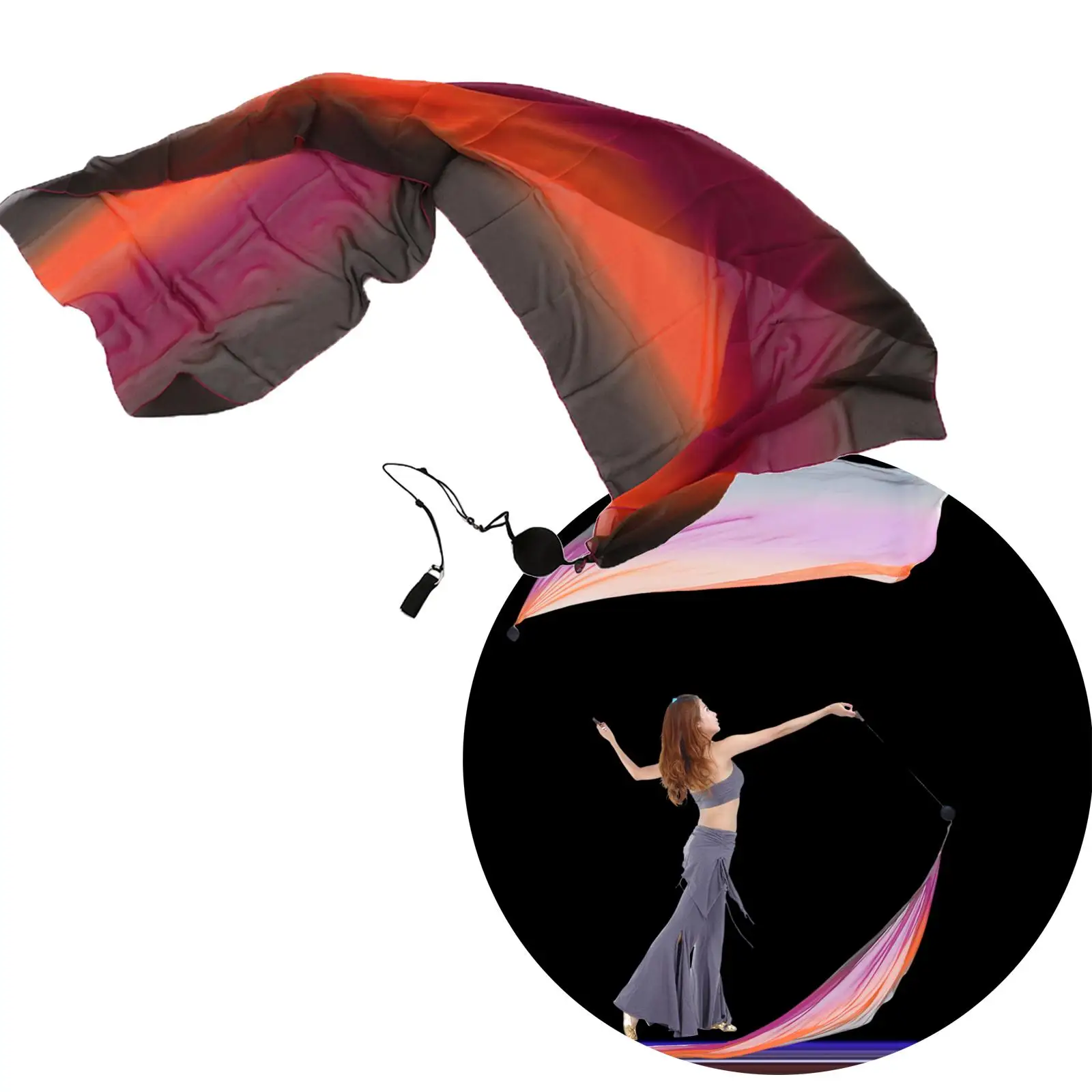 Belly Dance Poi Ball and Scarf Set for Festivals Fancy Dress Stage Shows