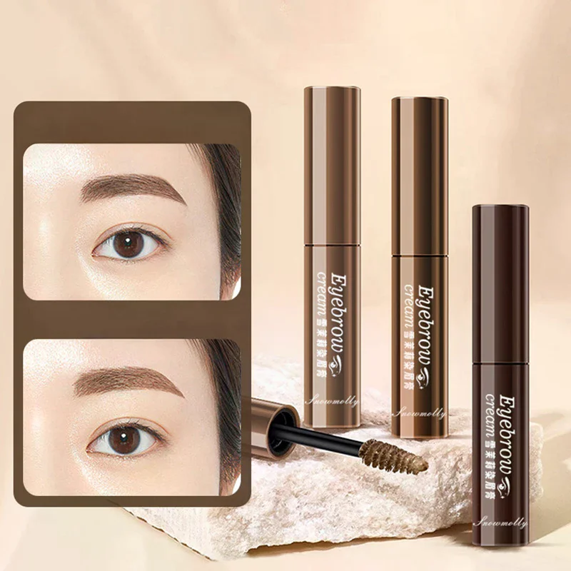 3가지 색상 눈썹 틴트 방수 오래 지속되는 액체 강화제 염료 눈썹 젤 크림 브라운 내추럴 마스카라 틴트 메이크업 화장품