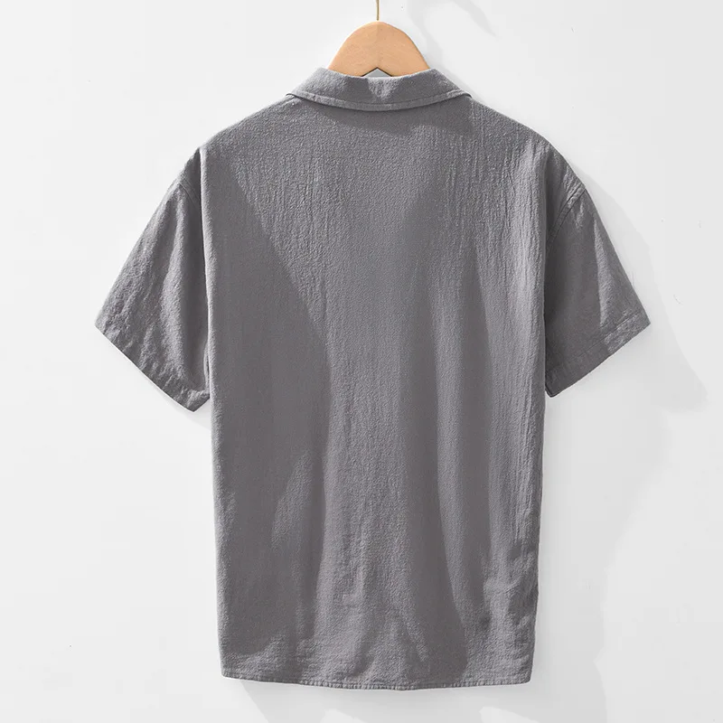 Men's Short‑Sleeve Polo Shirt, Lapel Collar Pullover Casual Top with Dual Side Pockets, Lightweight Summer T‑Shirt for Men