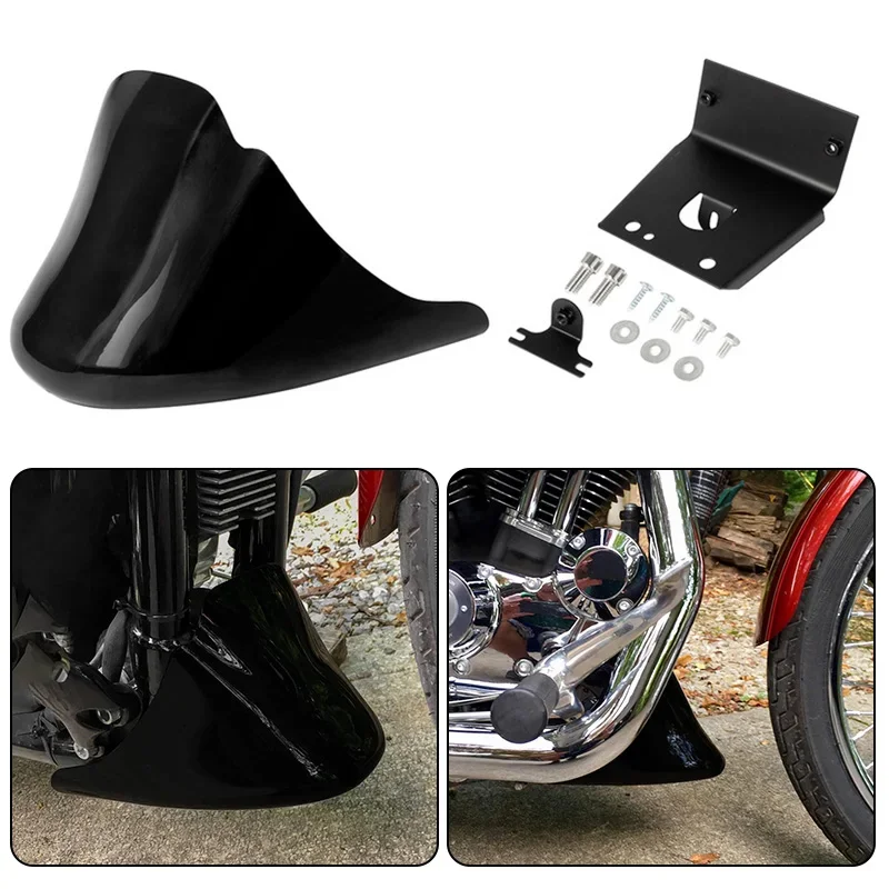 

For Harley 883 XL 2004 2005 2006-2014 Motorcycle Chin Fairing Mudguard Lower Front Air Dam Spoiler Cover Protector Accessories