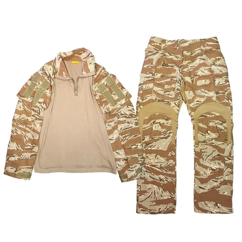 Desert Tiger Spotted Frog Suit Set, Outdoor Sports, G3 Frog Skin, Combat Pants, Training Suit, Gold, Tactical Top