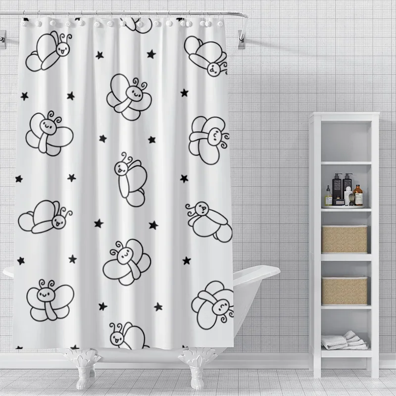 Home decoration shower curtains for bathroom waterproof curtain fabric Modern Nordic style Living Roomcute animal cartoon dogs