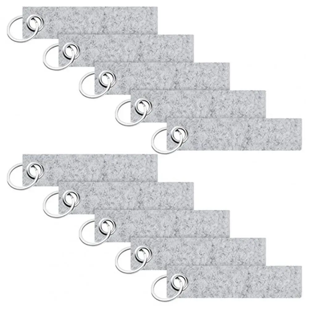 Craft Accessory Rings 20pcs Felt Key Rings with Blank Tags Stainless Steel Key Fobs for Diy Crafting Customizable for Backpacks