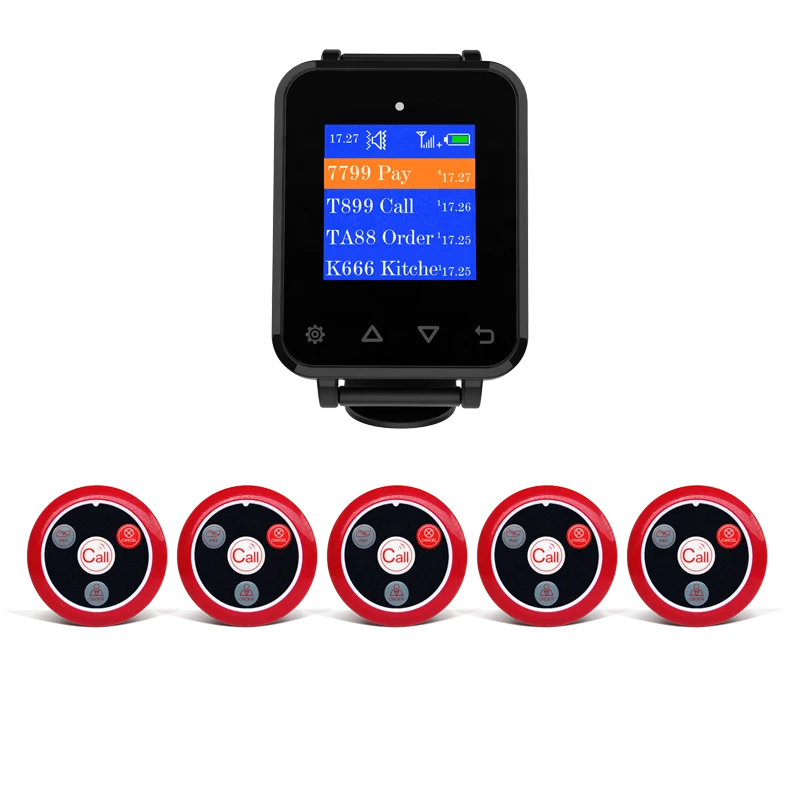 Ringbell Wb-1 Remote Sensing Restaurant Watch Pager Program Multifunction Wireless Receiver Waiter Call System