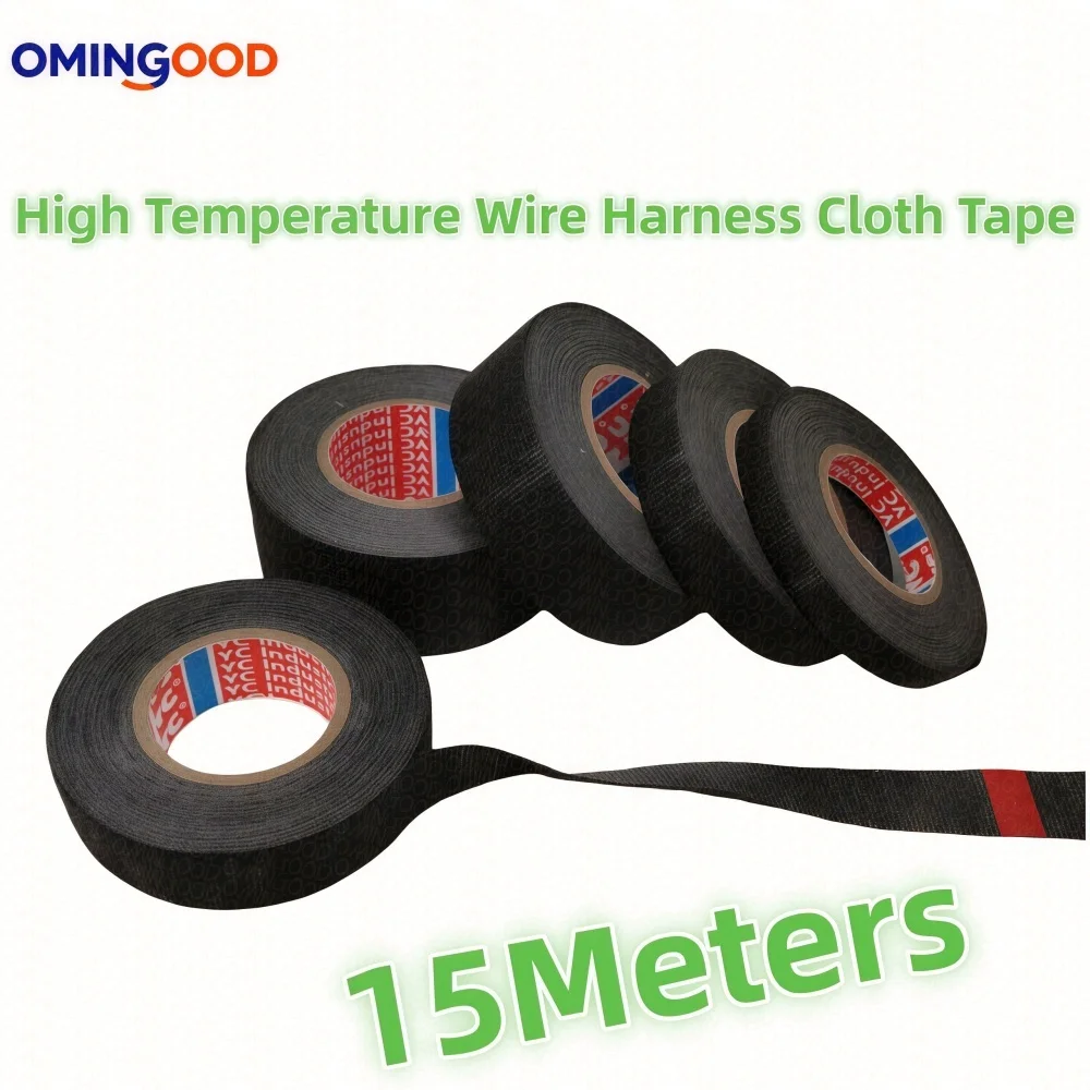 High Temperature Wire Harness Cloth Tape Automotive Cable Loom Heatproof Fabric Adhesive Tape for Engine Electrical Insulation