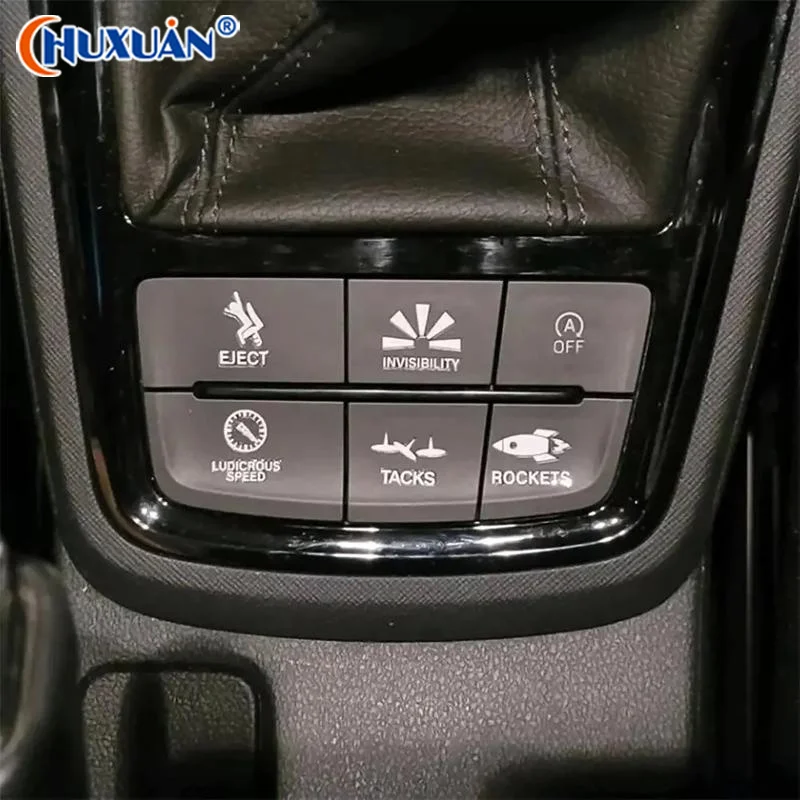 [Q]1/2/3Pcs Creative Car Switch Button Stickers Dashboard Console Label Decals Self-Adhesive Decorations For Car Truck