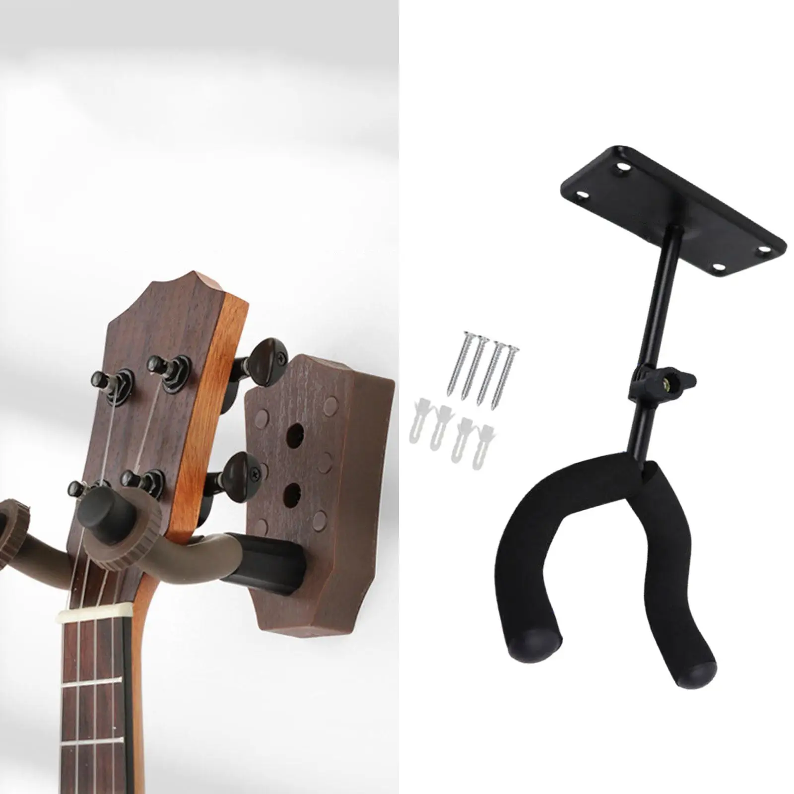Guitar Wall Mount Black Accessory High Performance,Professional Iron Instrument Compact Ornament Hook Guitar Hanger