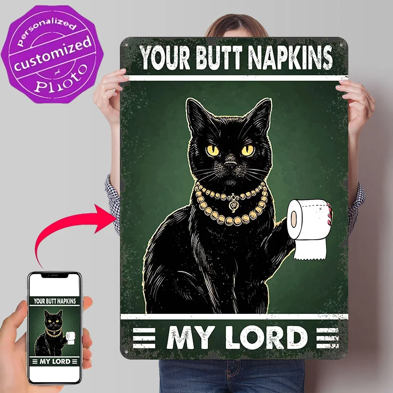 YOUR BUTT NAPKINS My Lord Personalized 3D Textured Metal Poster Wall Art Tinplate Sign for Vintage Decor Room Article Decoration