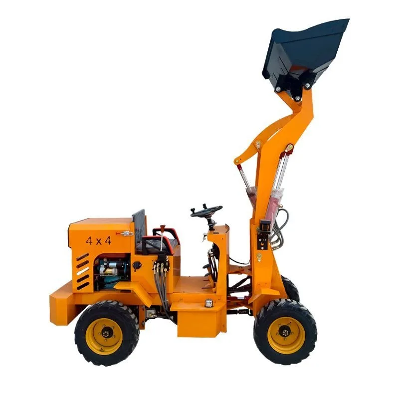 Four-wheel drive household forklift farm manure cleaning site small agricultural curved arm bulldozer
