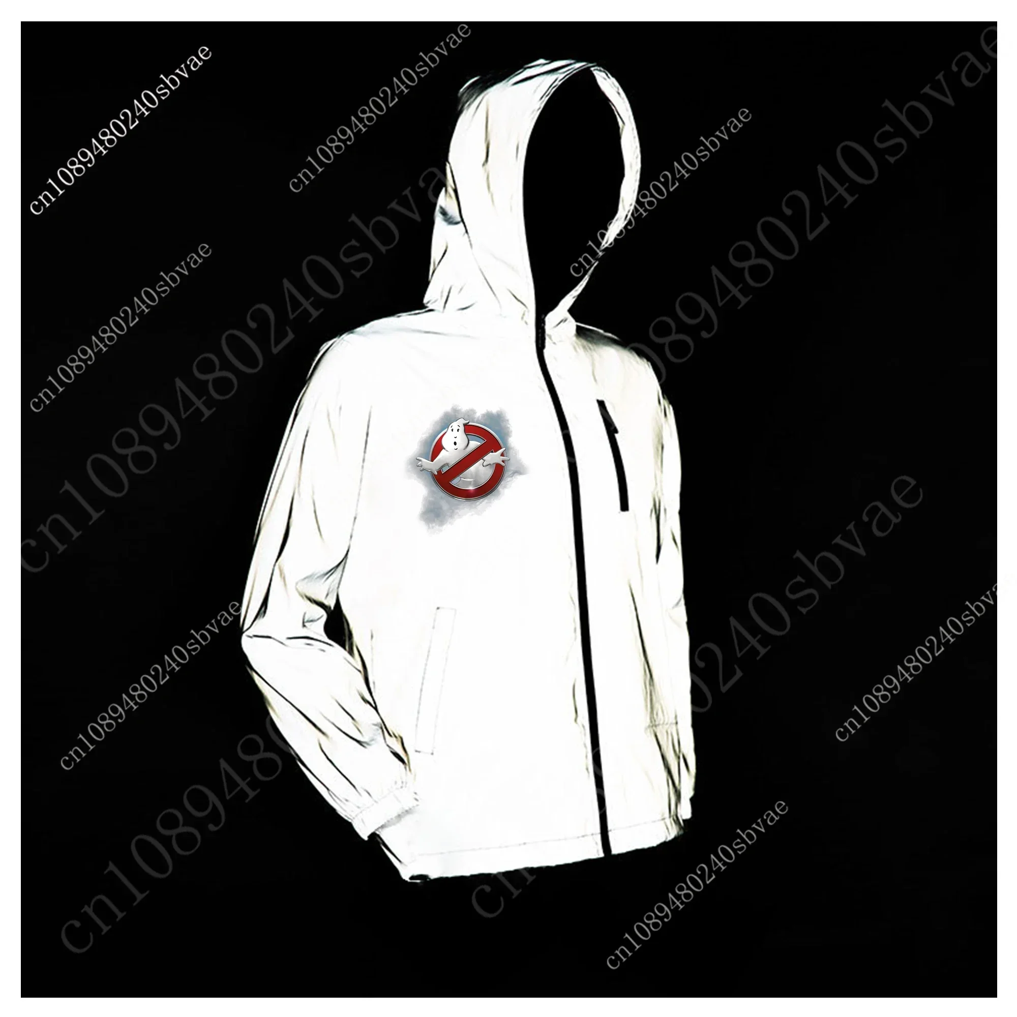 G-Ghostbusters classic movie Reflective Jacket Mens Womens Coat Hooded Windbreaker Runing Pocket Jackets Customized Hoodie
