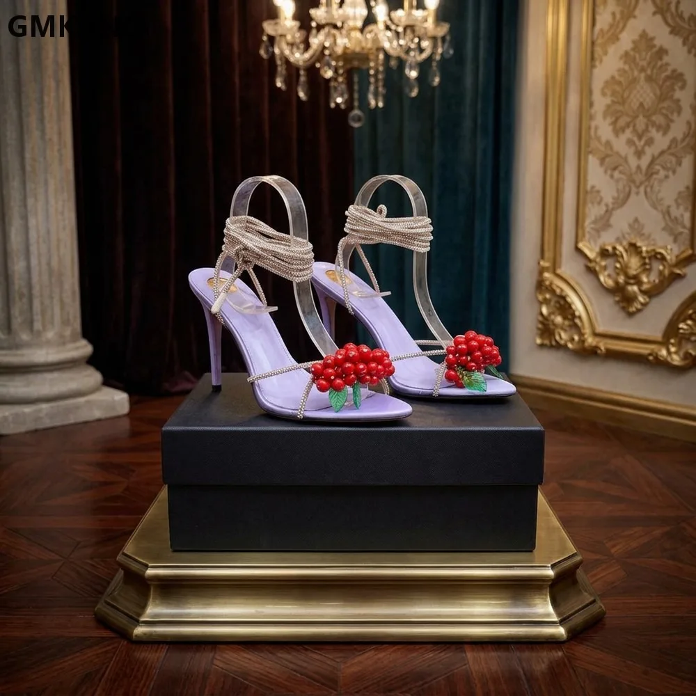 Women’s Pointed Toe Low Heel Sandals with Rhinestone Strap, Sparkly Crystal Barely There Heels, Open Toe Dress Shoes for