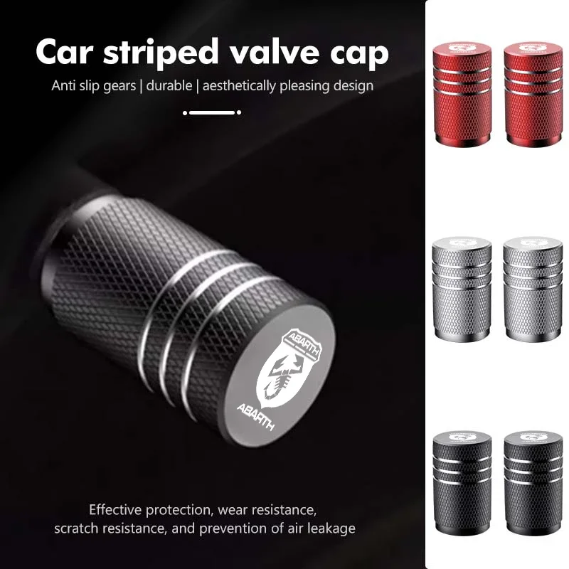Wheel Stem Valve Cap Cover Car Rim Decoration Accessory For Abarth 500e Tipo Ducato Panda Stilo Palio