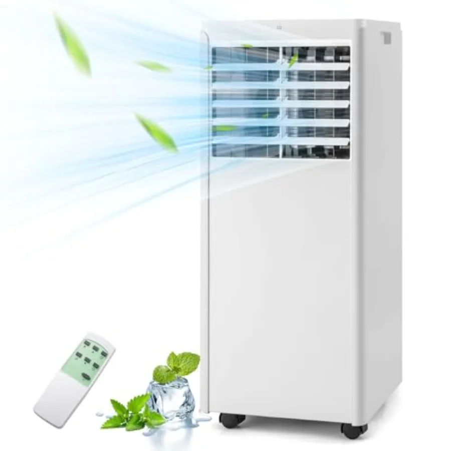 

Портативный кондиционер 8000 BTU с функцией охлаждения, осушителем воздуха, тихой работой, пультом ДУ, 24-часовым таймером, режимом сна и установочным комплектом