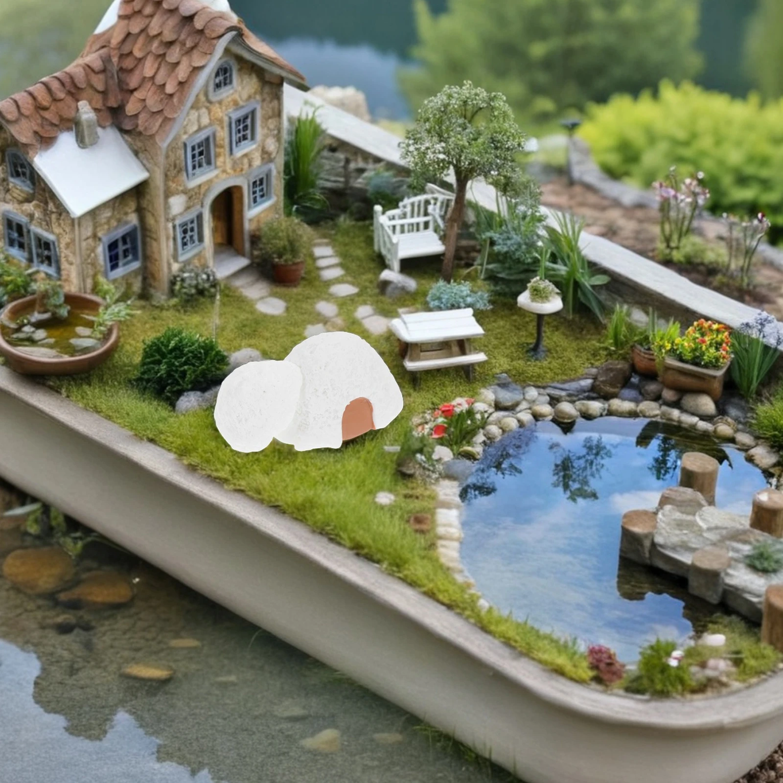 

10 Pcs Micro-landscape Igloo Statue Figures Decor Christmas Garden Resin Crafts Ornament Decorate