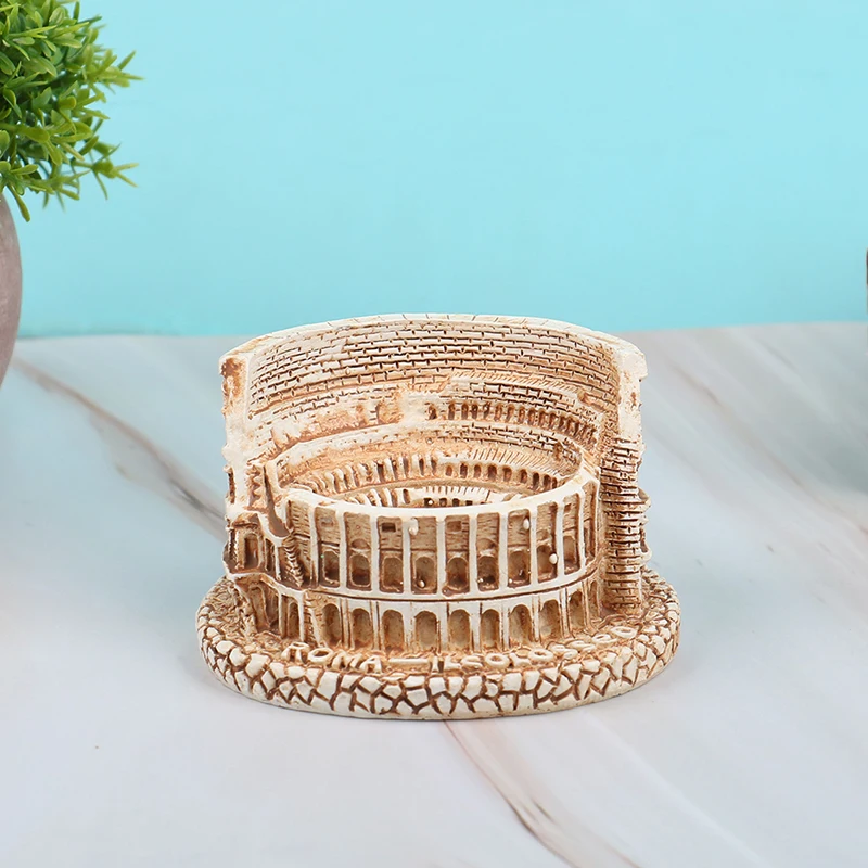 Simulation Ancient Rome Colosseum Resin Mini Statue Sand Table Building Desktop Decoration Classical Architecture Sculpture