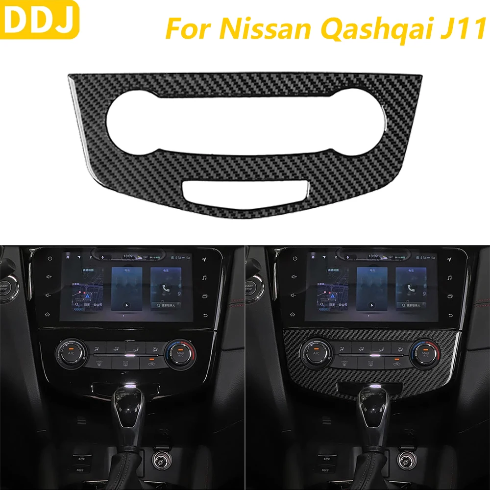 

Soft Carbon Fiber Central Air Conditioning AC Control Trim Cover For Nissan Qashqai J11 2017-2021 Interior Accessories Sticker