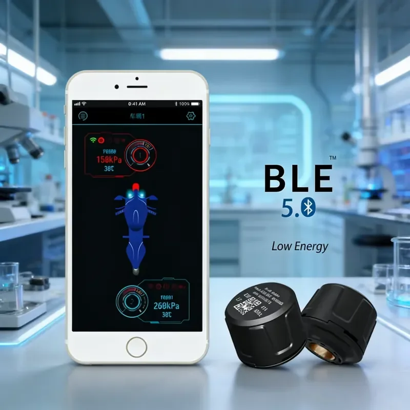Bluetooth Motorcycle TPMS Tire Pressure Monitoring System App Control for Motorbike Scooter Waterproof External Sensor