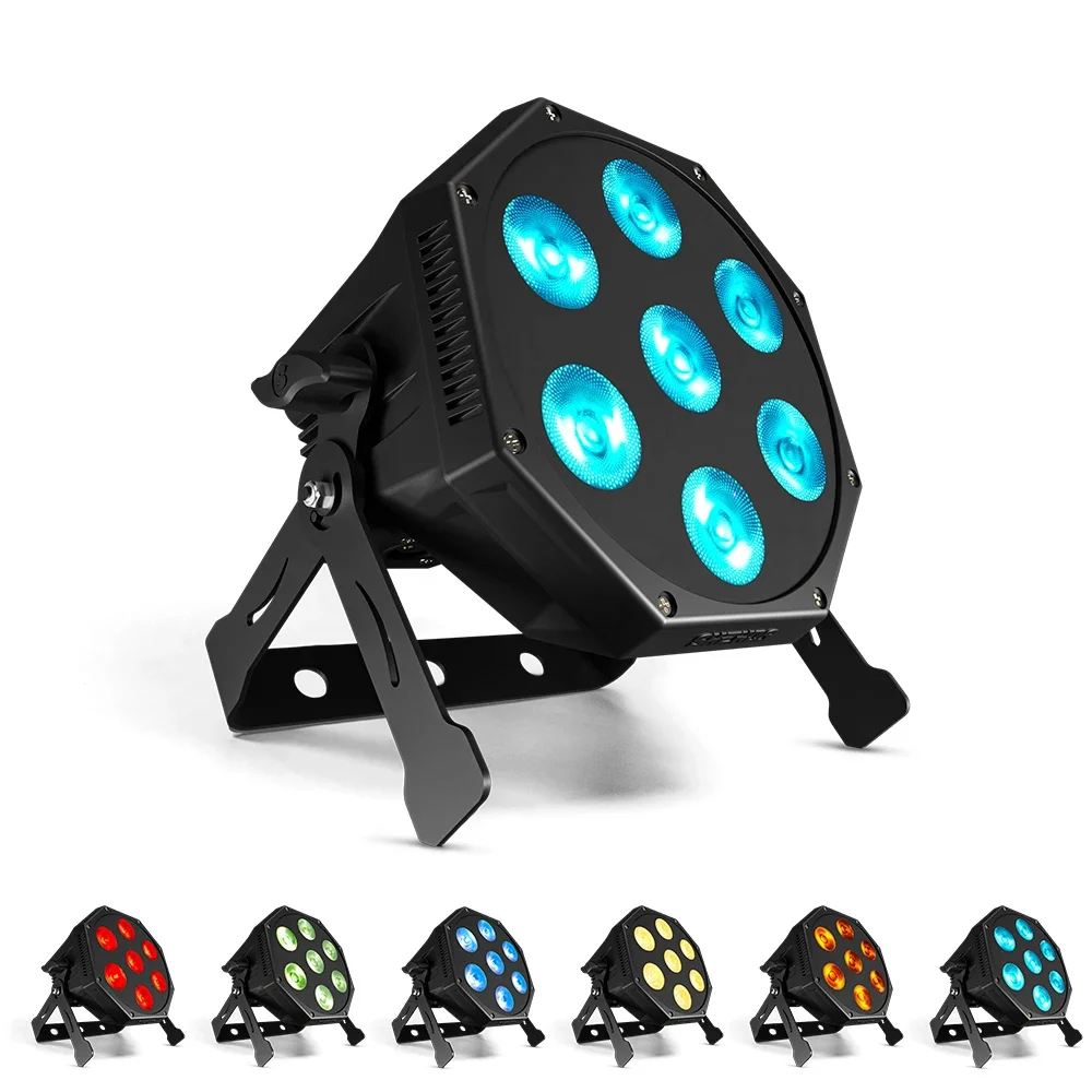 RGBフラットLED光源,7x12W,リニア調光効果,DJ,バー,家,パーティー,ムードランプ,新品