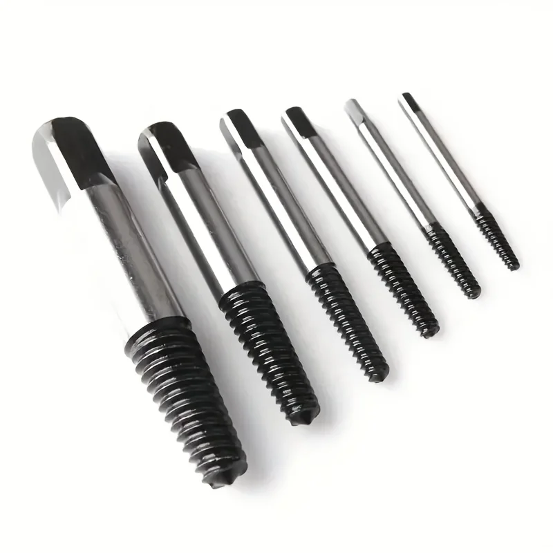 6PCS Broken Damaged Screwdriver Extractor Drill Bit Set Carbon Steel Double Side Screw Pull Center Drill Bits