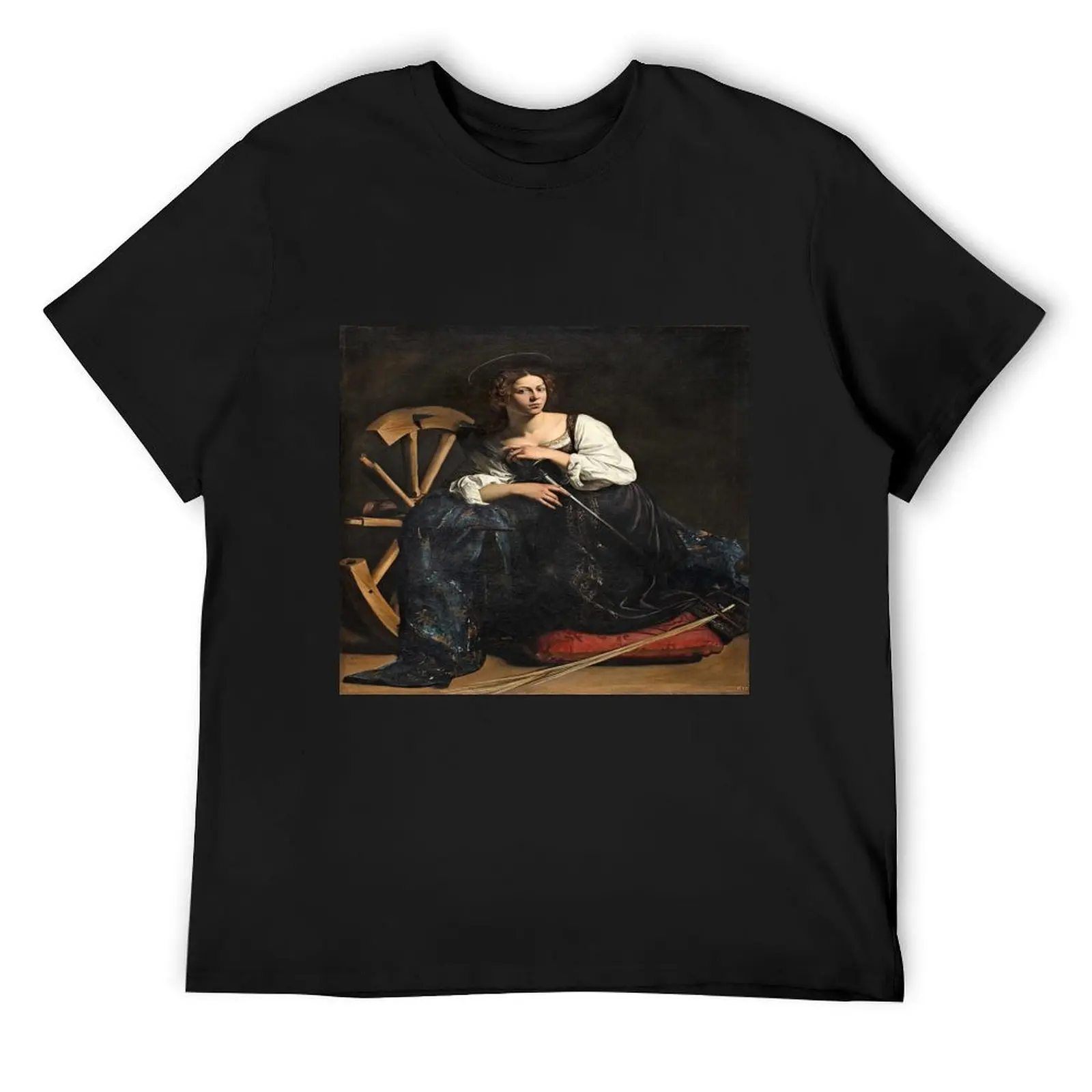 

Saint Catherine of Alexandria HD, by Caravaggio T-Shirt graphic t shirt vintage shirts graphic sweat shirts, men