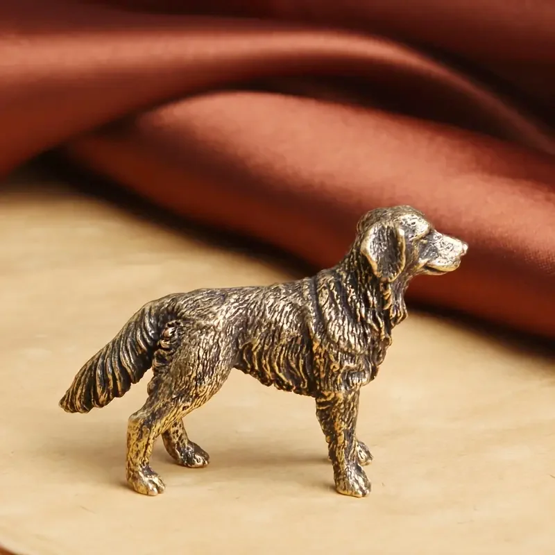 Vintage-Hundefigur aus Messing – kleine Sammlerfigur als Schreibtischdekoration für das Wohnzimmer, Büroangebot für Geschenkstatuen für die Inneneinrichtung – Detail 16
