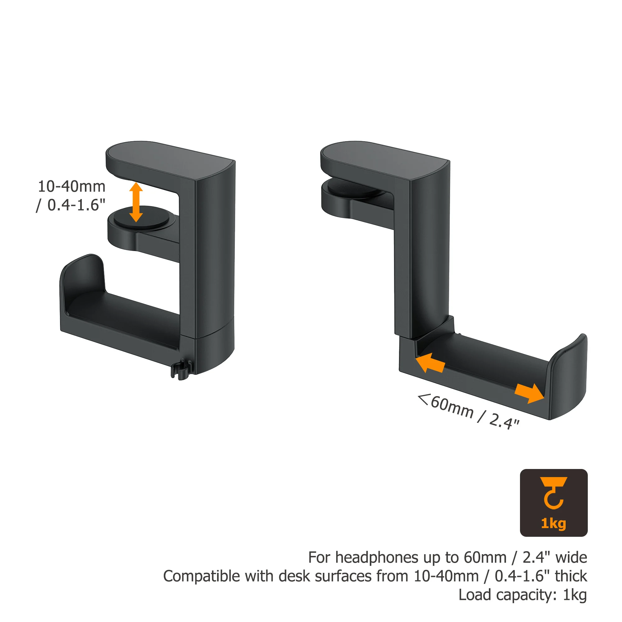 Supporto per gancio per cuffie da gioco universale per PC supporto per gancio supporto per cuffie supporto per braccio girevole regolabile auricolari sotto la staffa della scrivania