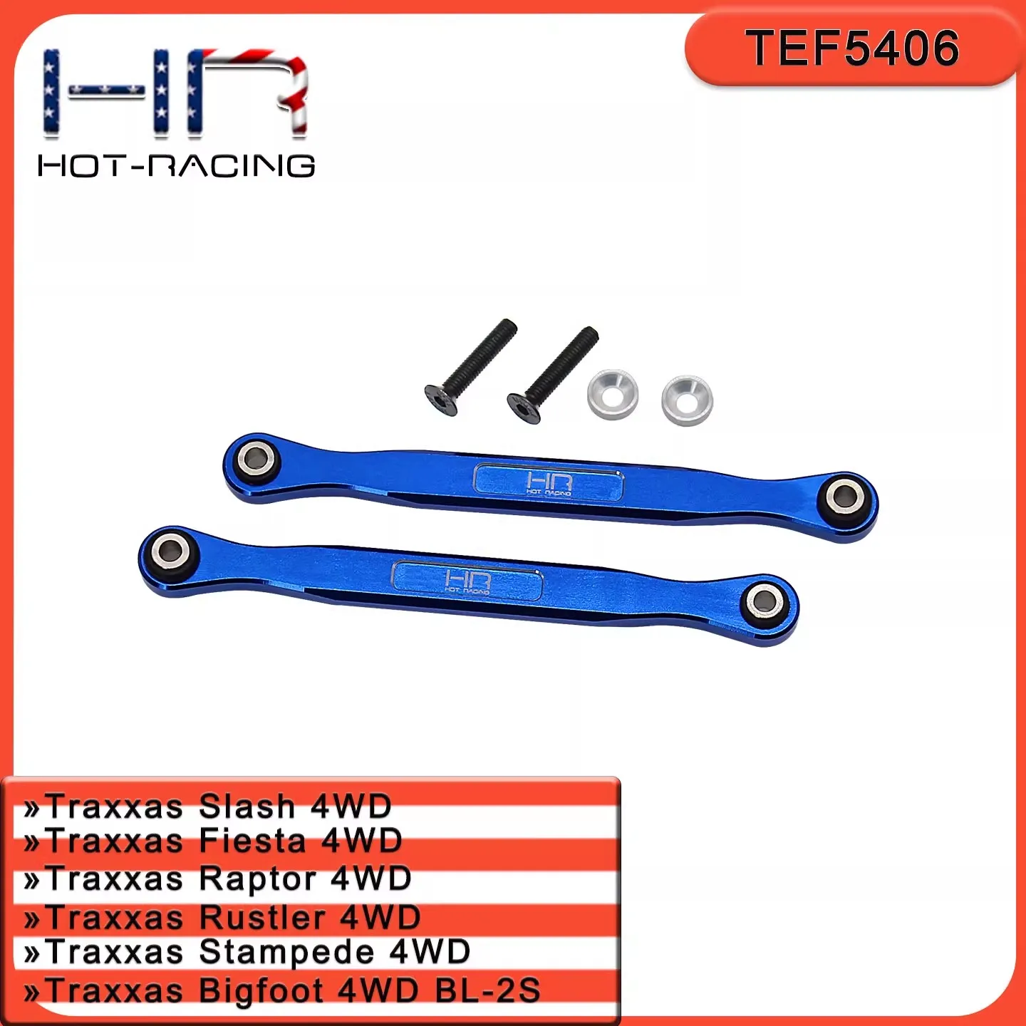 HR Aluminum Front Upper Swing Arm Tie Rod 80mm for Traxxas 1/10 Bigfoot 4WD BL-2S Slash
