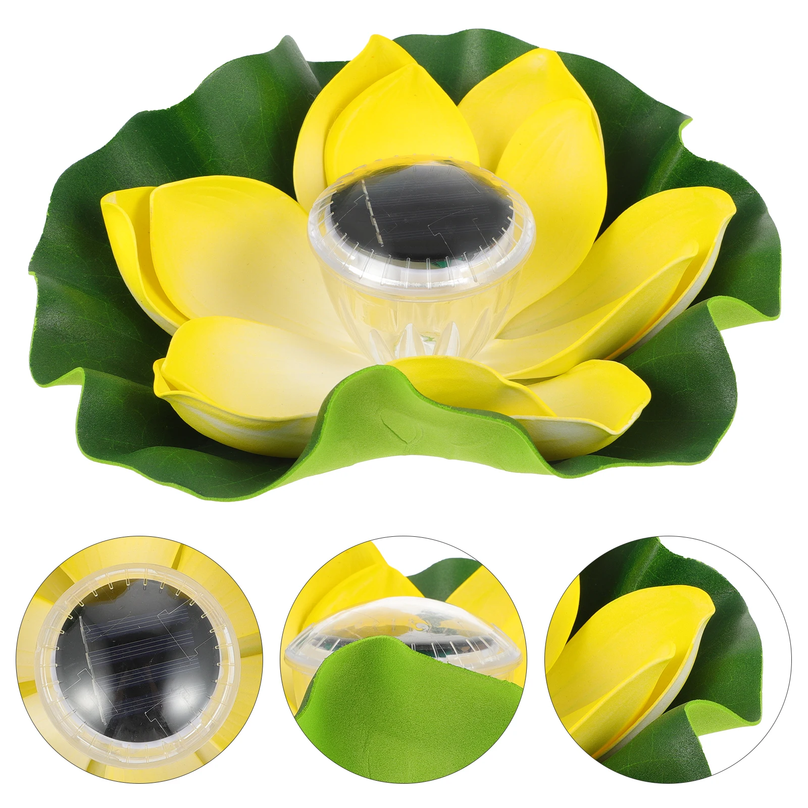 

Lotus shaped Lamp Solar Lotus Flower Lights for Garden Pond Pool Decor PC Material Lightweight Compact Size Beautiful Design