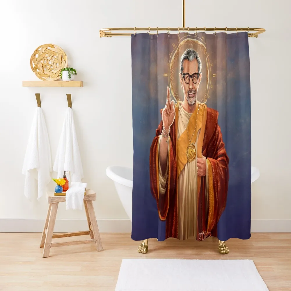 Saint Jeff of Goldblum - Jeff Goldblum Original Religious Painting Shower Curtain Modern Bathroom Accessories