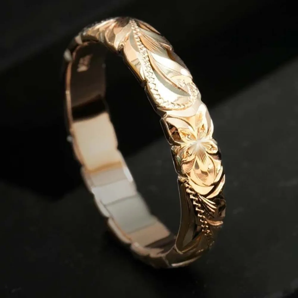 Exquisite Fashion Micro-inlay 5A Zircon Floating Engraved Rose Flower Ring for Women Stainless Steel Finger Jewelry Accessories
