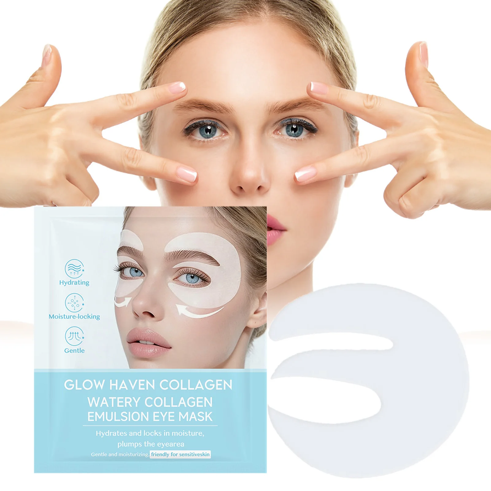 Hydrolyzed Collagen Eye Mask Hydrating Firming Anti-Wrinkle Under Eye Patches Anti Puffiness Dark Circles Soft Eye Contour Skin