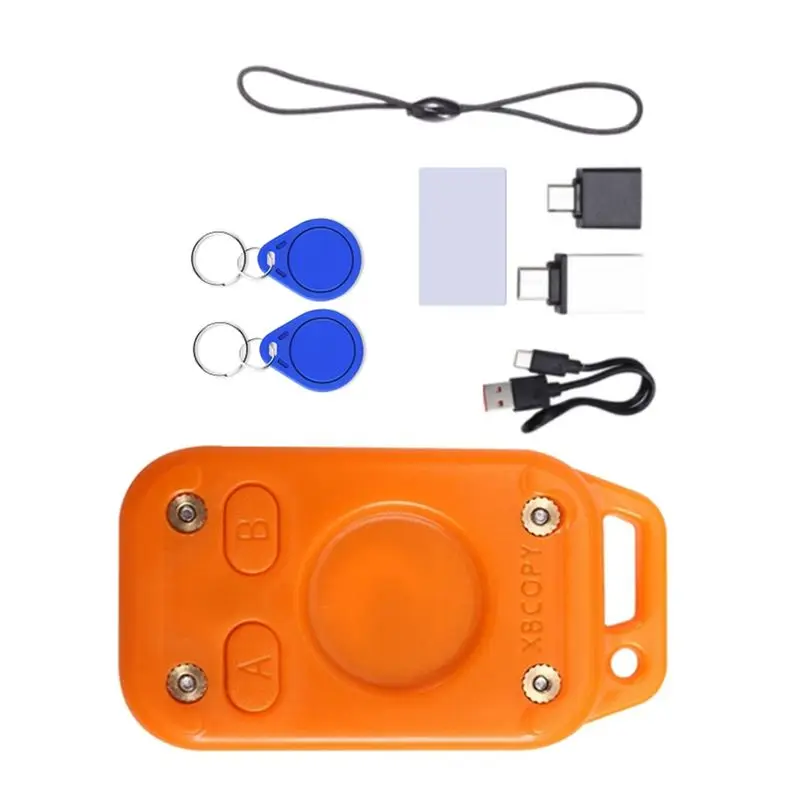 ABZZ-Restart Chameleon V2.0 125Khz 13.56Mhz RFID Emulator Reader 2CUID Keychain+ 1UID White Card Chameleon Ultra Duplicator
