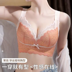 No Rims Chinese Style Embroidery Sexy Lace Lingeries Women Bras Plus Size 50 115CDE  Lace Breathable Full Cup Female Underwear