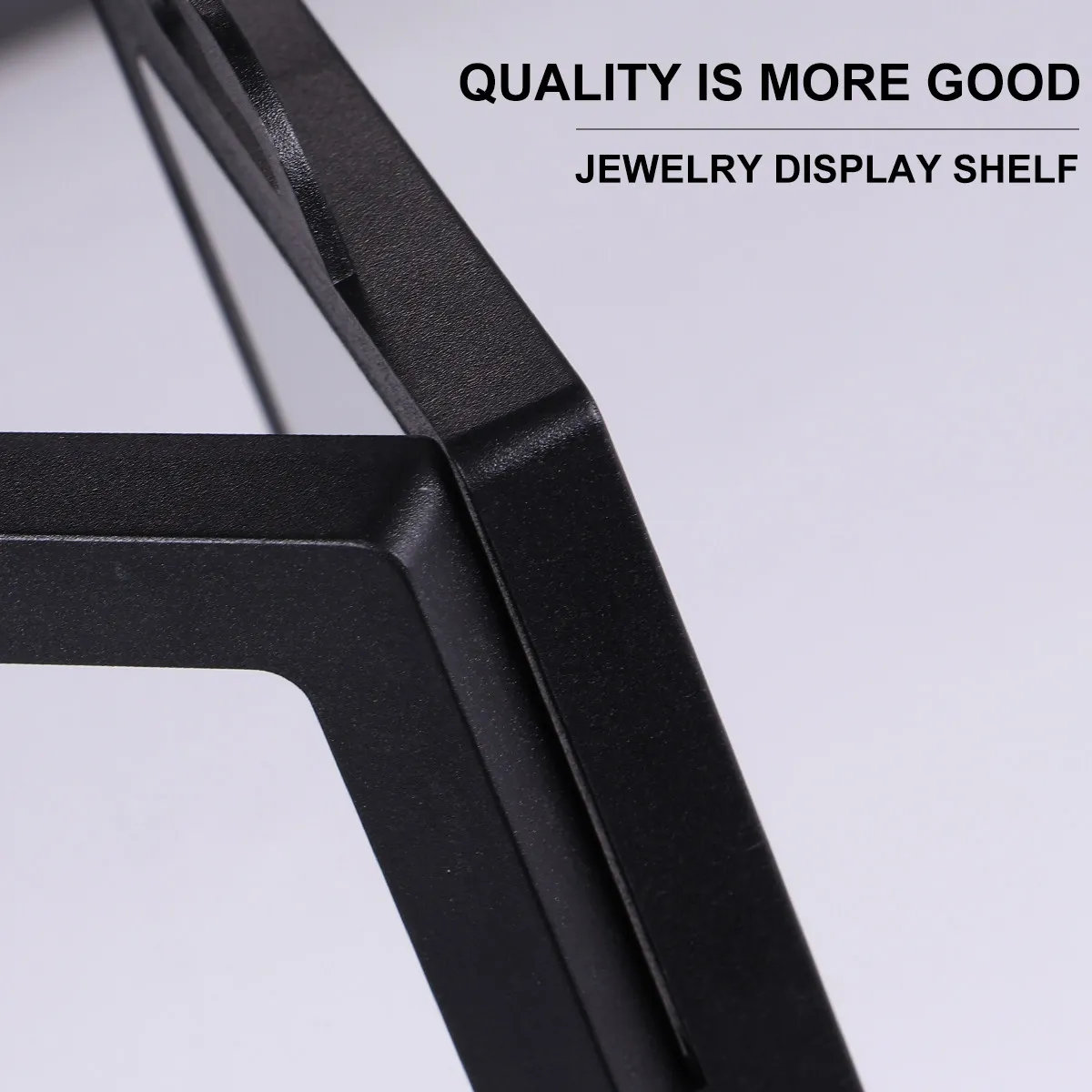 Pe Floating Holder Clear Display Frame Jewelry Dustproof Stand Black 300x90x20mm Organizer Case for Necklace Ring Earrings